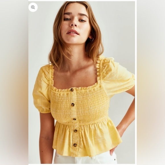 The Fifth Label Hummingbird Checkered Smocked Cropped Top Size Medium NWT - Picture 1 of 6